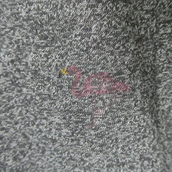 Creative Destruction Flamingo Print Pocket T Shirt Tee Grey Pink Short Sleeve - Picture 5 of 10